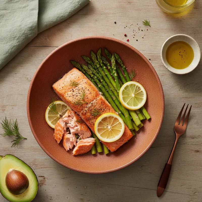Salmón al Horno con Espárragos y Limón