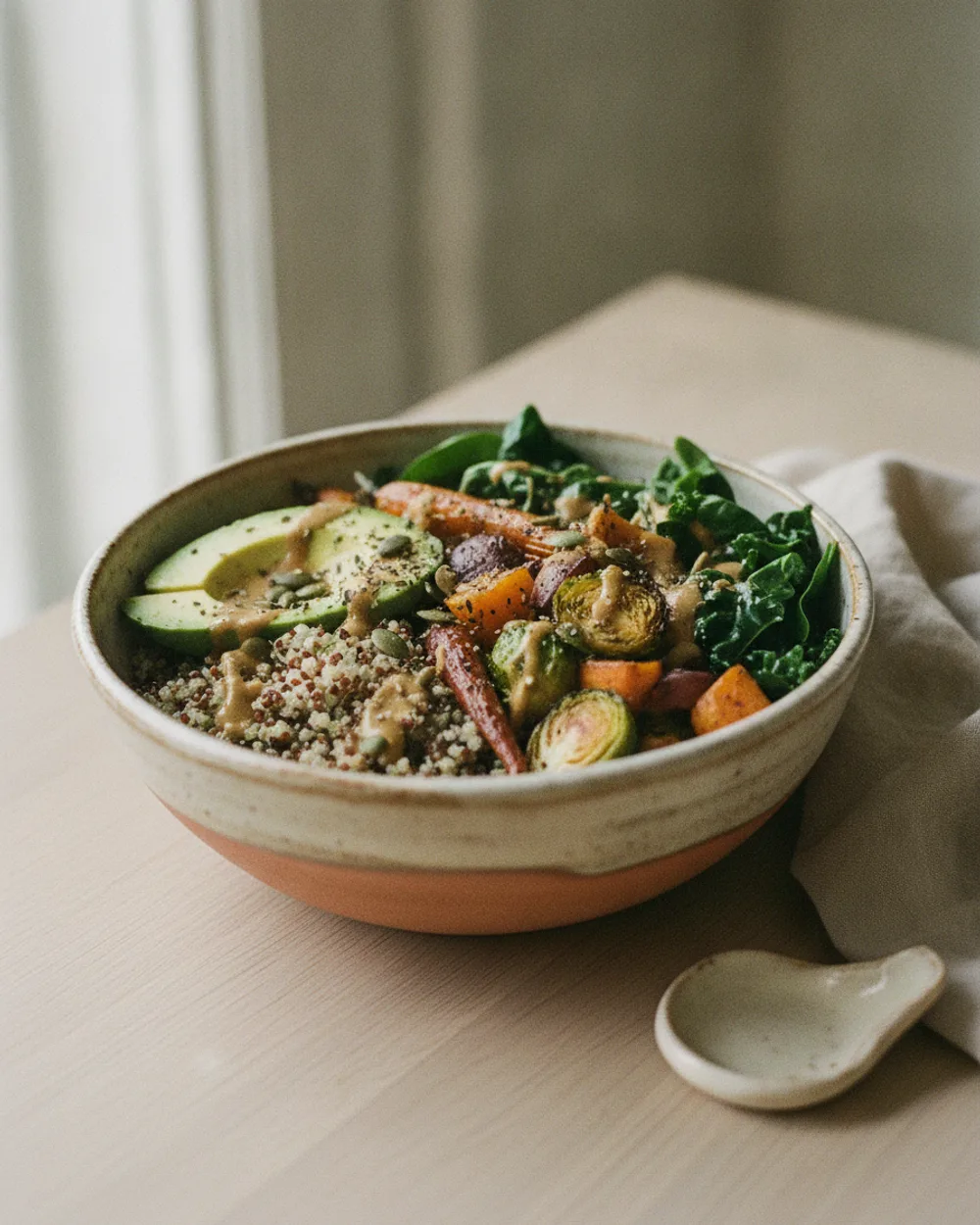 Bowl de quinua, palta y vegetales